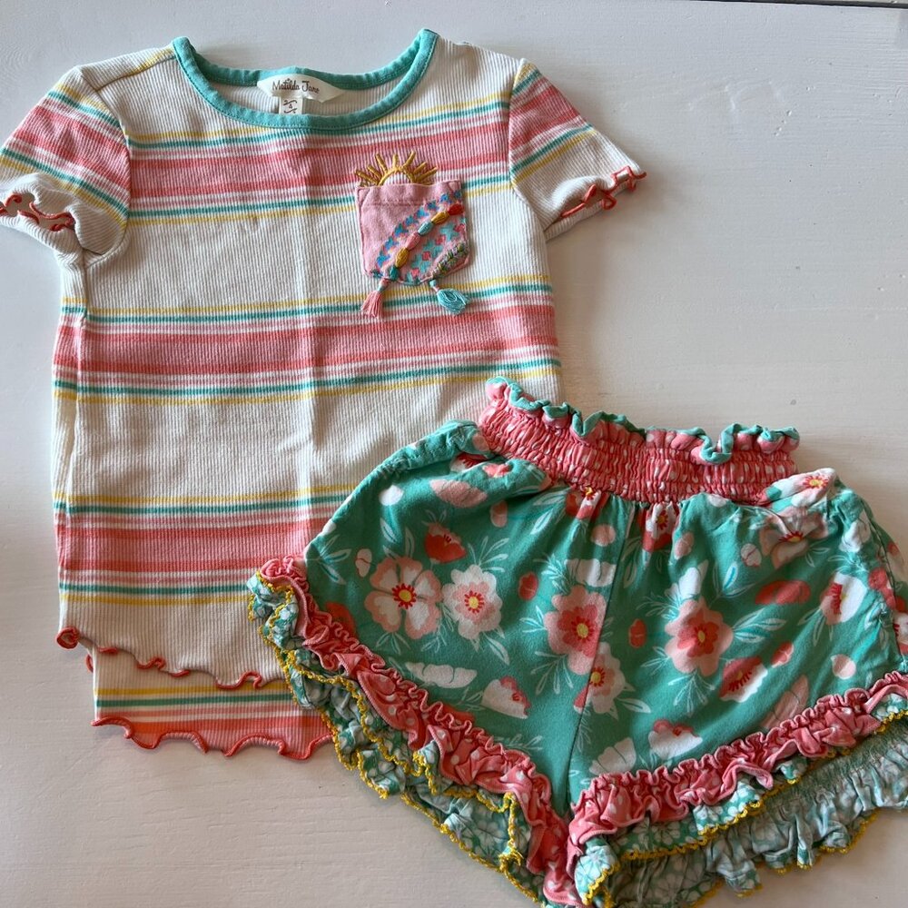 Matilda Jane Top & Bloomers Set – Top Size 4, Shorts Size 2 (Good Condition)